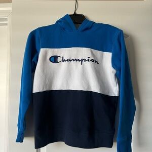 Champion Kids' Royal Blue, White, and Navy Blue Hoodie